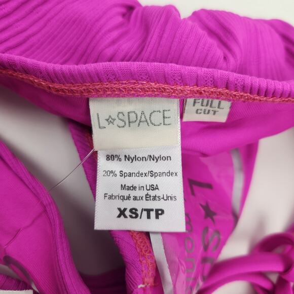 L*Space Lily Bikini Bottom in Bright Fuchsia Pink Size XS Adjustable Tie NWT - Picture 4 of 4